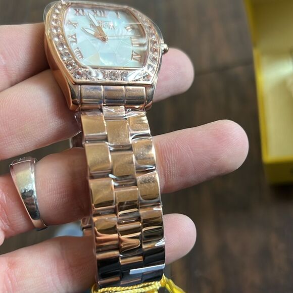 Invicta 14529 Women’s Angel Swiss MOP Dial Rose-Gold Morganite Stone Bezel Watch main image 6